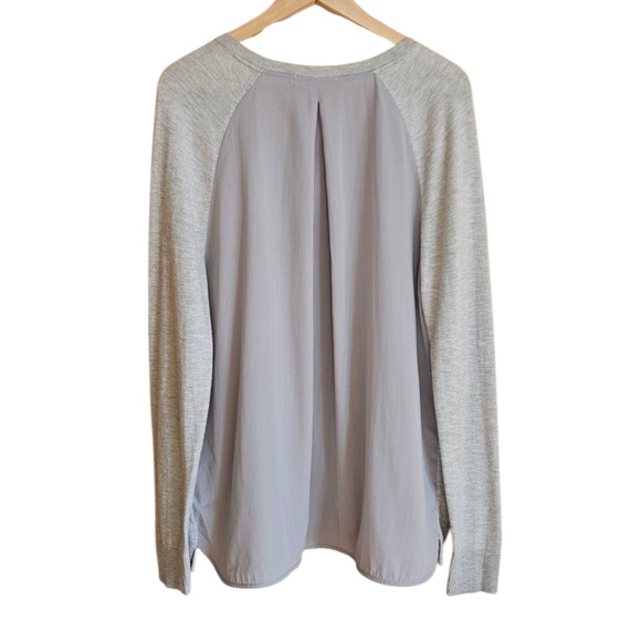 Banana Republic Sweater Shirt VNeck Merino Wool Blend Grey Women's Large - Picture 6 of 8